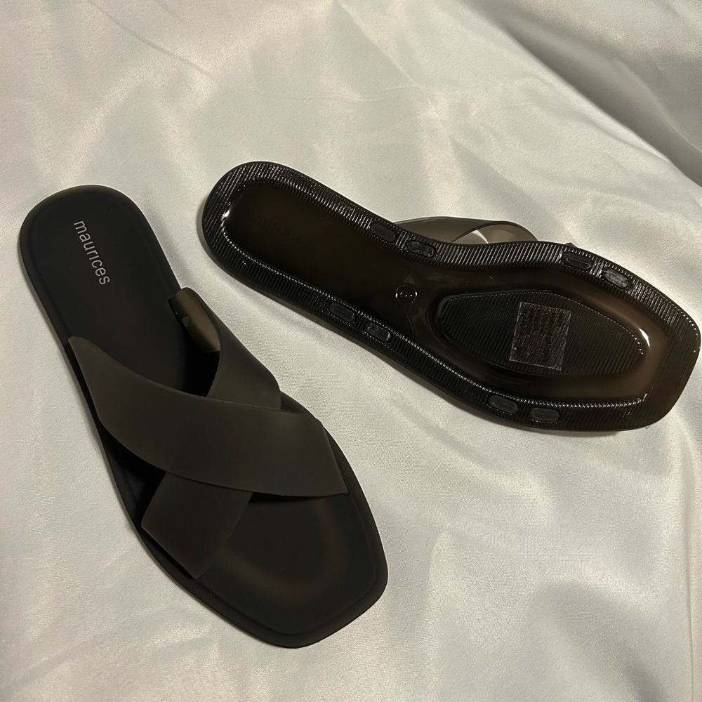 NWT Maurice’s 8 black jelly sandals